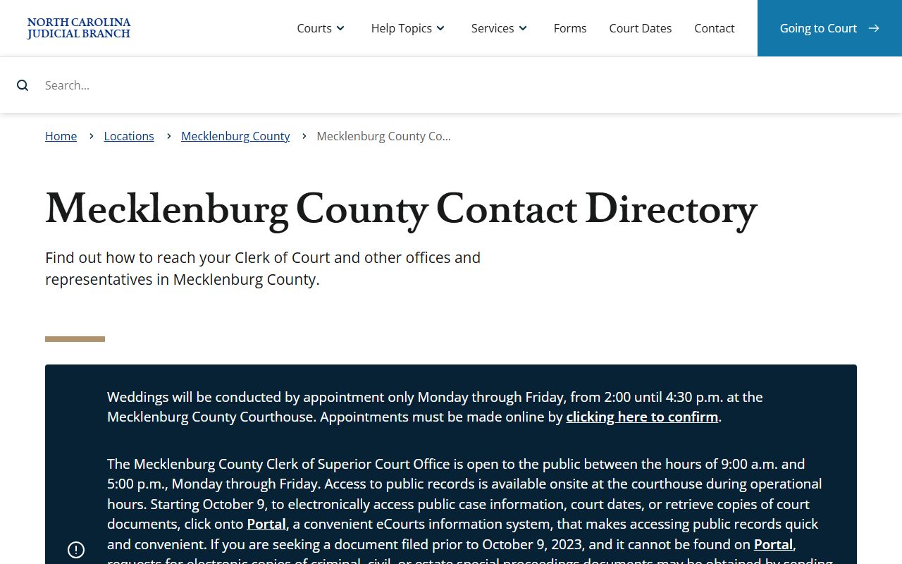 Mint Hill phone directory Mecklenburg court contact directory