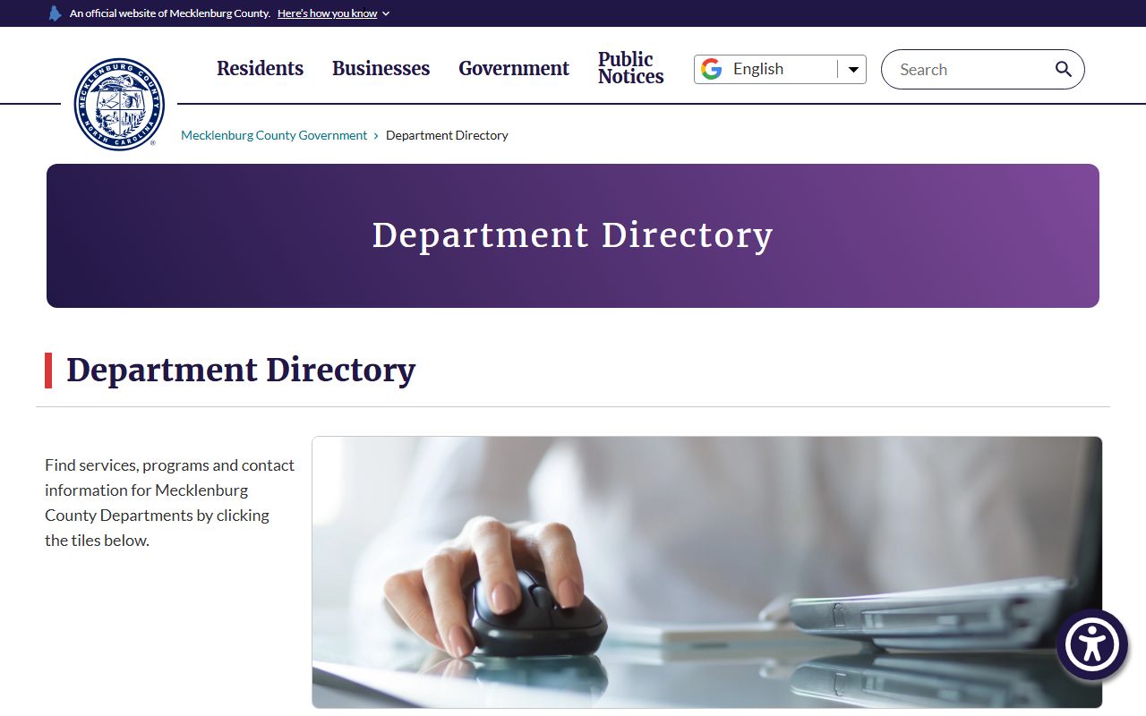 Mint Hill phone directory Mecklenburg department directory