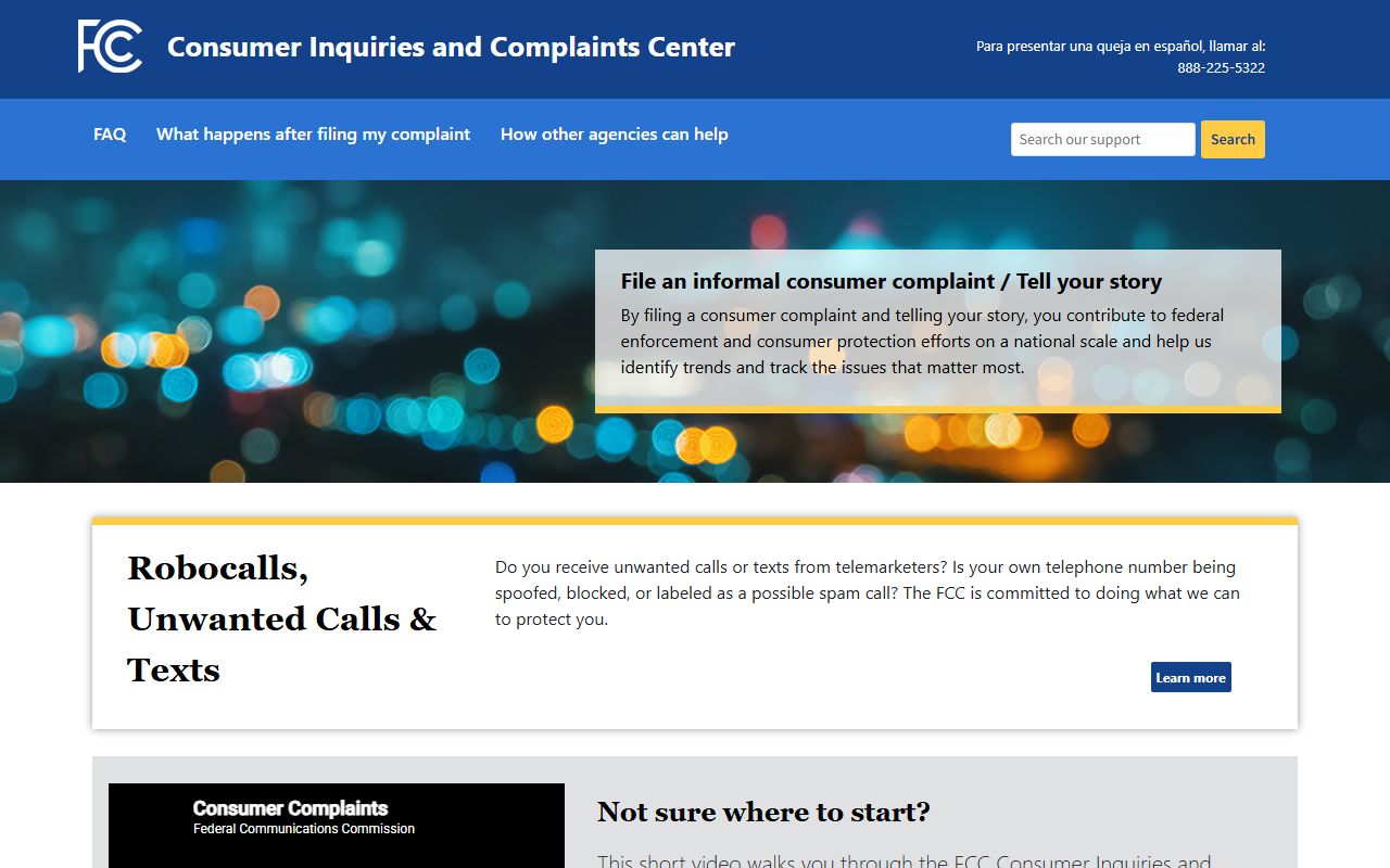 Mint Hill phone area codes FCC consumer complaint source